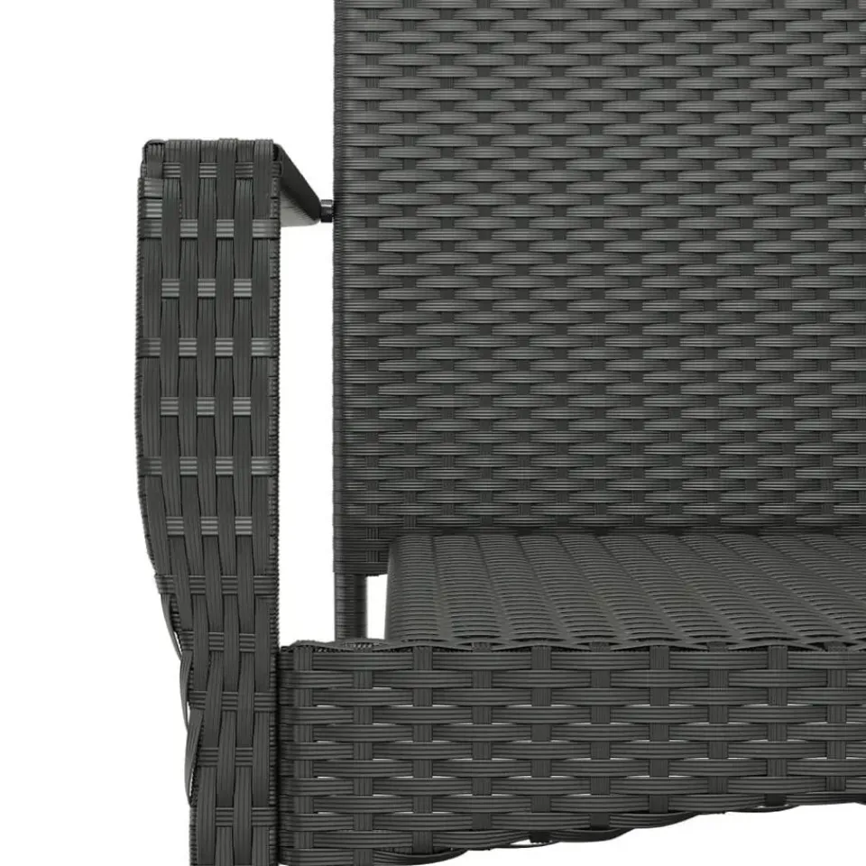 vidaXL - Tuinset - Zwart - Poly rattan - 190 cm - 7 stuks - Met kussens Outlet
