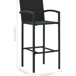vidaXL - Tuinset - Zwart - Poly rattan