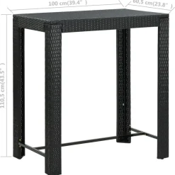 vidaXL - Tuinset - Zwart - Poly rattan