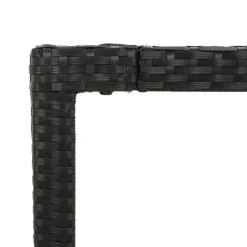 vidaXL - Tuintafel Met Glazen Blad - Zwart - Poly rattan - 190 x 90 x 75 cm