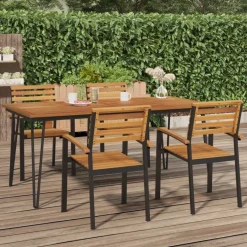 vidaXL - Tuintafel met haarspeldpoten - Bruin - Hout - 180 x 90 x 75 cm Clearance