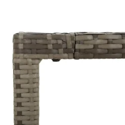 vidaXL - Tuintafel Met Houten Blad - Grijs - Poly rattan - 190 x 90 x 75 cm Clearance