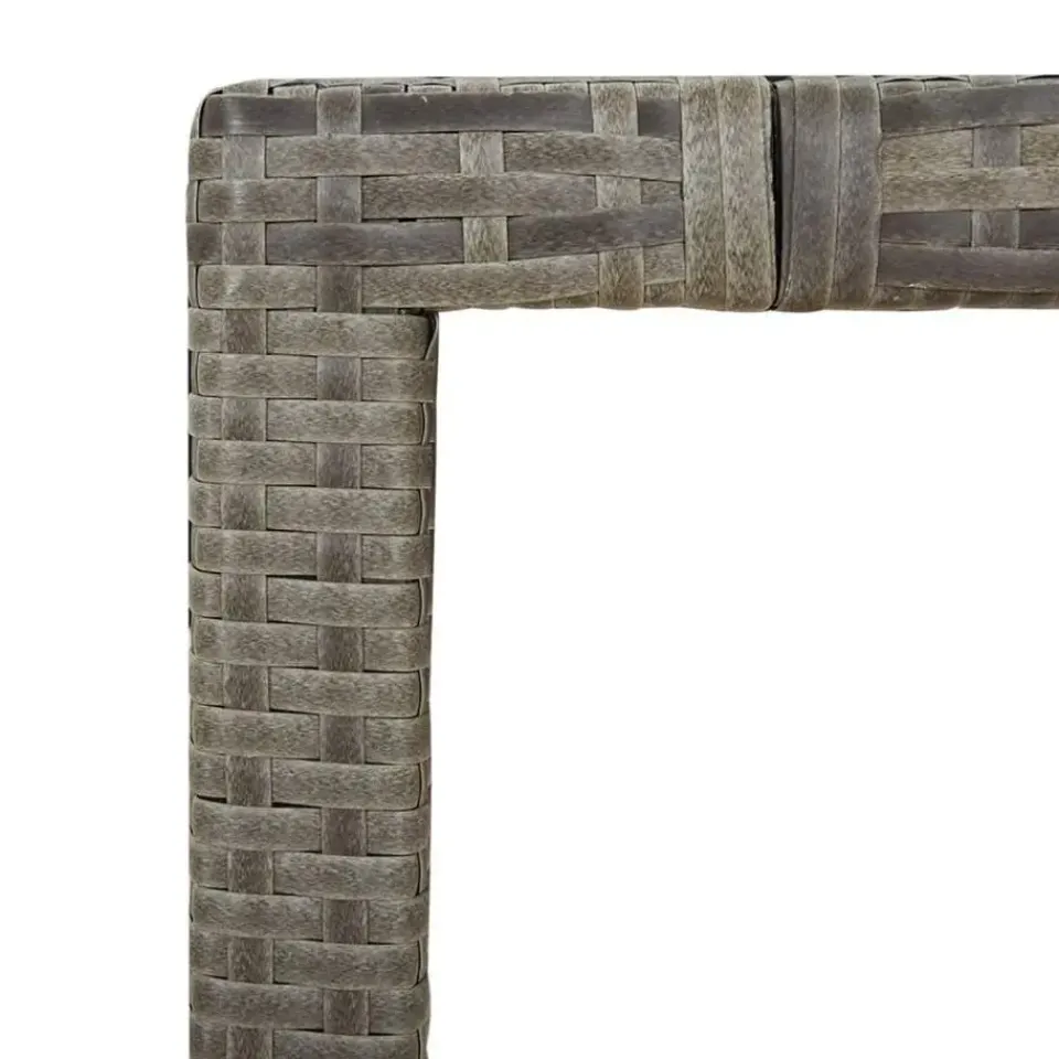 vidaXL - Tuintafel Met Houten Blad - Grijs - Poly rattan en acaciahout Outlet