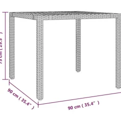 vidaXL - Tuintafel Met Houten Blad - Grijs - Poly rattan en acaciahout Outlet