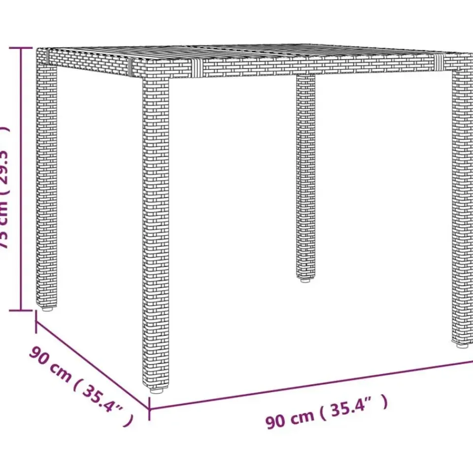 vidaXL - Tuintafel Met Houten Blad - Grijs - Poly rattan en acaciahout Outlet