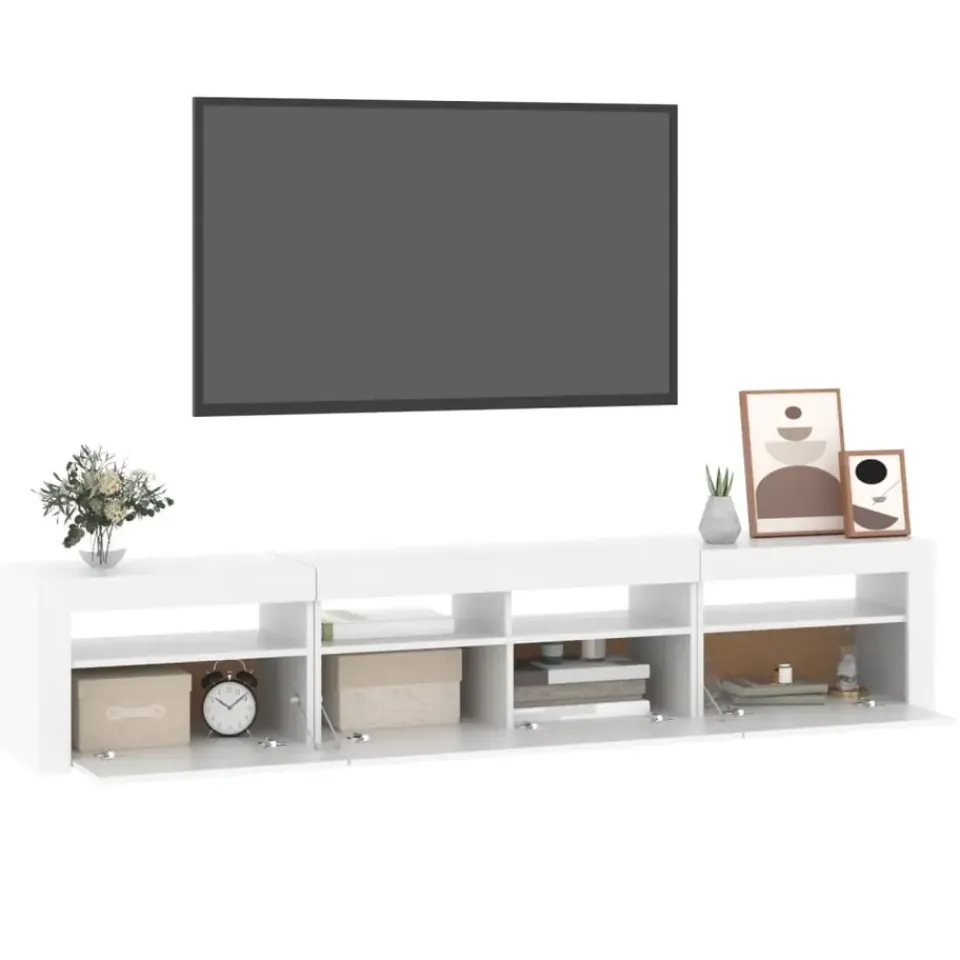 vidaXL - Tv-kast - Wit - Bewerkt hout Online