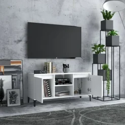 vidaXL - Tv-kast - Wit - Bewerkt hout Discount