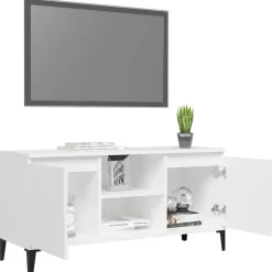 vidaXL - Tv-kast - Wit - Bewerkt hout Discount