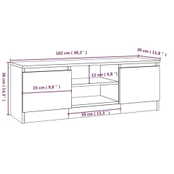 vidaXL - Tv-kast - Zwart - Bewerkt hout