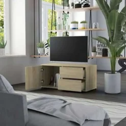 vidaXL - Tv-meubel - Bruin - Bewerkt hout