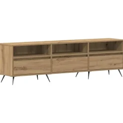 vidaXL - TV-meubel 3 vakken 3 deuren - Artisanaal eiken - Hout - 150x30x44.5 cm Best