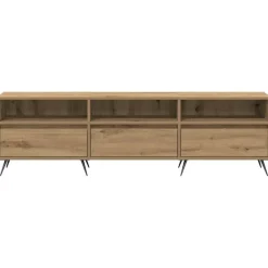 vidaXL - TV-meubel 3 vakken 3 deuren - Artisanaal eiken - Hout - 150x30x44.5 cm Best
