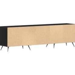 vidaXL - TV-meubel 3 vakken 3 deuren - Zwart eiken - Hout - 150x30x44.5 cm Online