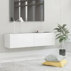 vidaXL - Tv-meubel - Wit - Bewerkt hout