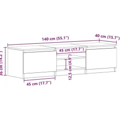 vidaXL - Tv-meubel - Zwart - Bewerkt hout Online