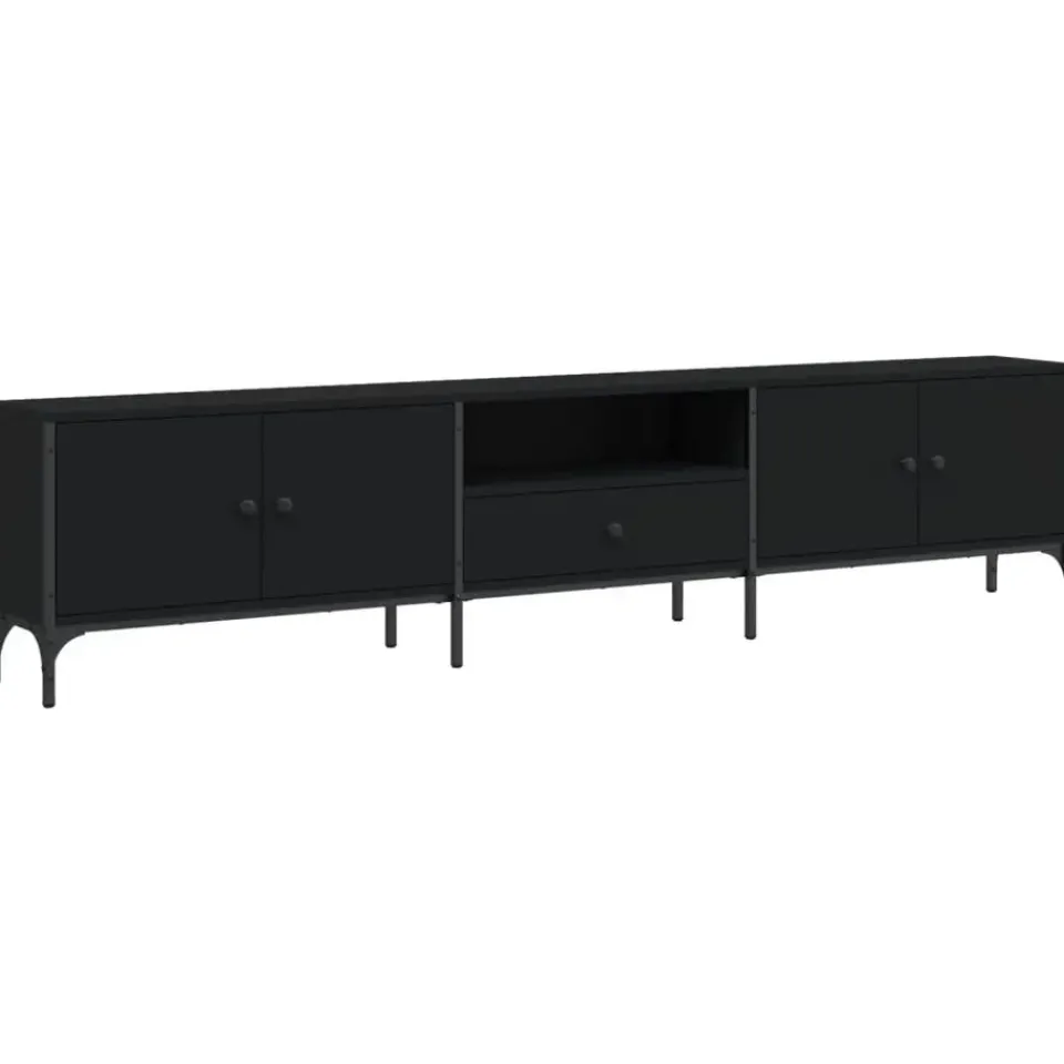 vidaXL - Tv-meubel - Zwart - Bewerkt hout