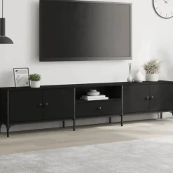 vidaXL - Tv-meubel - Zwart - Bewerkt hout