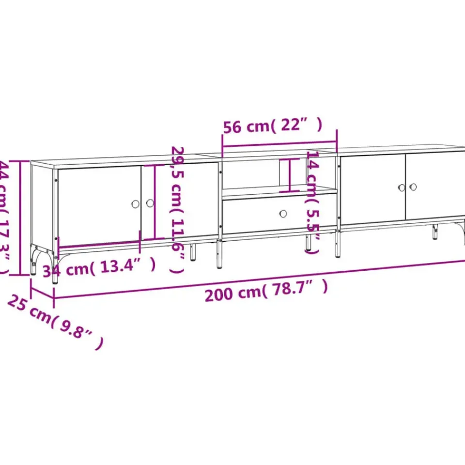 vidaXL - Tv-meubel - Zwart - Bewerkt hout