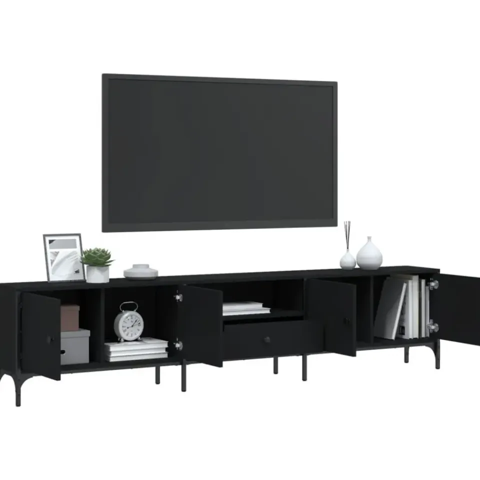 vidaXL - Tv-meubel - Zwart - Bewerkt hout