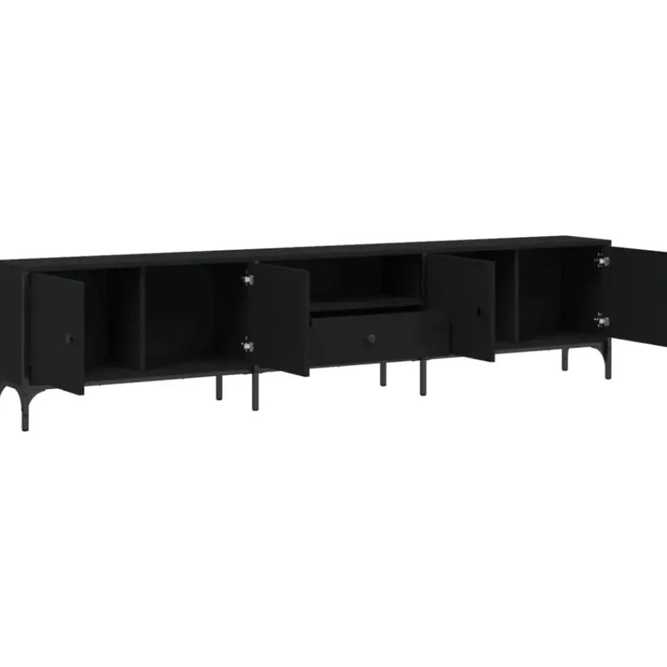 vidaXL - Tv-meubel - Zwart - Bewerkt hout