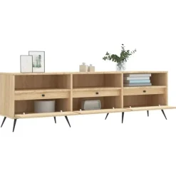 vidaXL - TV-meubel met 3 deuren en 3 vakken - Sonoma eiken - 150x30x44.5 cm Clearance