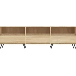 vidaXL - TV-meubel met 3 deuren en 3 vakken - Sonoma eiken - 150x30x44.5 cm Clearance