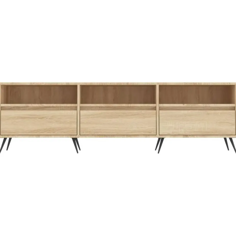 vidaXL - TV-meubel met 3 deuren en 3 vakken - Sonoma eiken - 150x30x44.5 cm Clearance