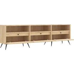 vidaXL - TV-meubel met 3 deuren en 3 vakken - Sonoma eiken - 150x30x44.5 cm Clearance