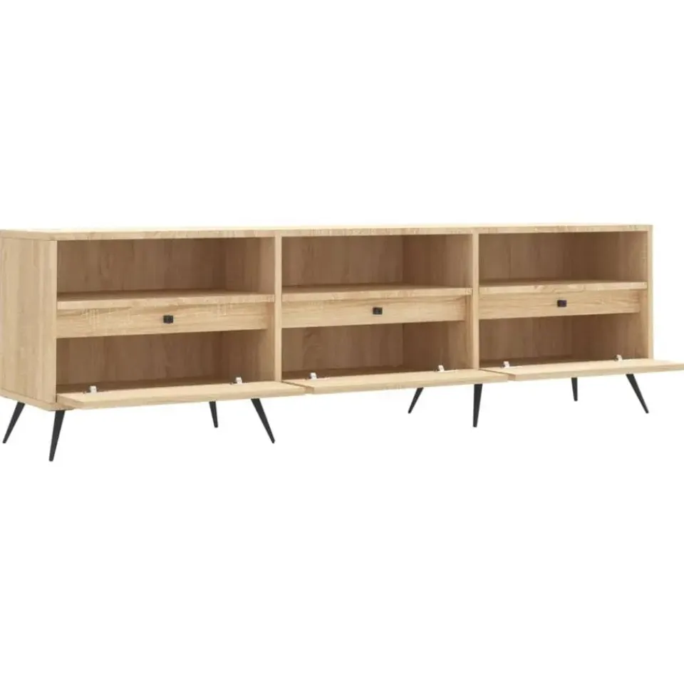 vidaXL - TV-meubel met 3 deuren en 3 vakken - Sonoma eiken - 150x30x44.5 cm Clearance