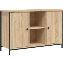 vidaXL - TV-meubel met 2 deuren 2 vakken - Sonoma eiken - Hout - 100x35x65 cm Clearance