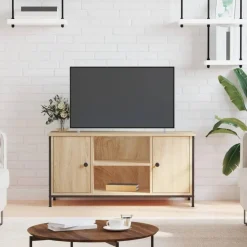 vidaXL - TV-meubel met 2 deuren 2 vakken - Sonoma eiken - Hout - 100x40x50 cm Clearance