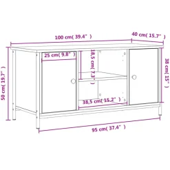 vidaXL - TV-meubel met 2 deuren 2 vakken - Sonoma eiken - Hout - 100x40x50 cm Clearance