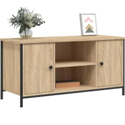 vidaXL - TV-meubel met 2 deuren 2 vakken - Sonoma eiken - Hout - 100x40x50 cm Clearance