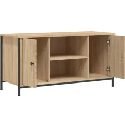 vidaXL - TV-meubel met 2 deuren 2 vakken - Sonoma eiken - Hout - 100x40x50 cm Clearance