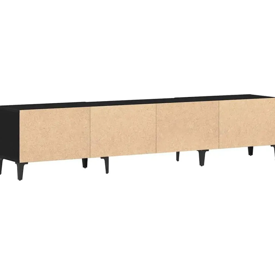 vidaXL - TV-meubel met 4 deuren - Zwart eiken - Hout - 180x31.5x40 cm Outlet