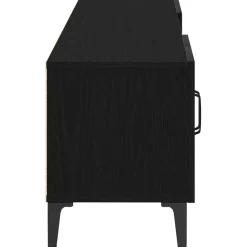 vidaXL - TV-meubel met 4 deuren - Zwart eiken - Hout - 180x31.5x40 cm Outlet