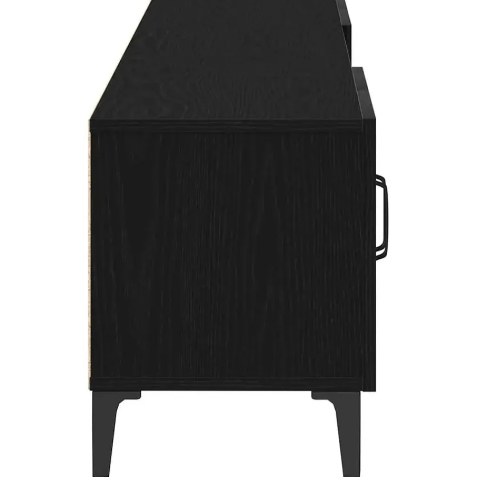 vidaXL - TV-meubel met 4 deuren - Zwart eiken - Hout - 180x31.5x40 cm Outlet