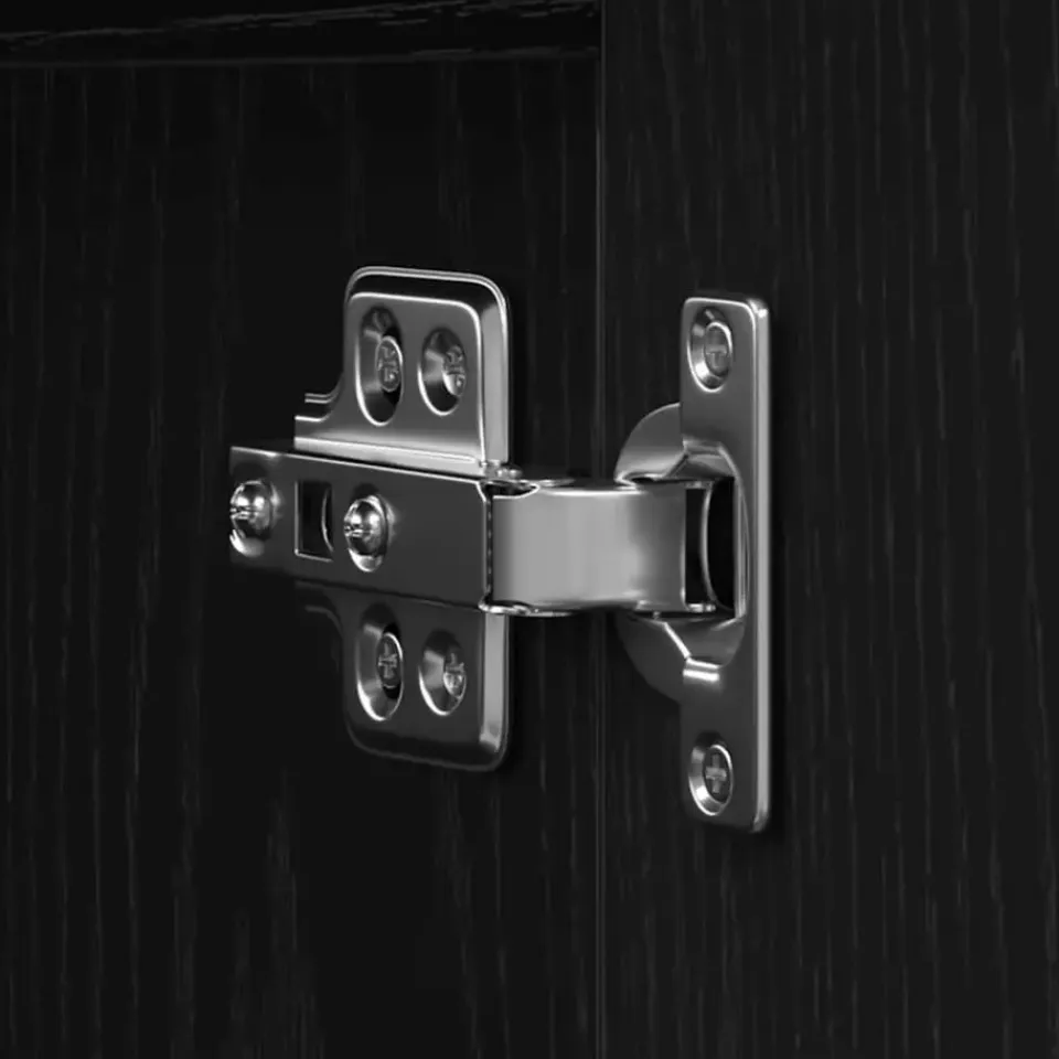 vidaXL - TV-meubel met 4 deuren - Zwart eiken - Hout - 180x31.5x40 cm Outlet