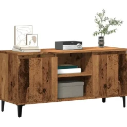 vidaXL - TV-meubel met 2 deuren en 2 vakken - Oud hout - 102x35x50 cm New