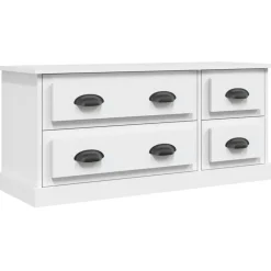 vidaXL - TV-meubel met 4 lades - Wit - Bewerkt hout - 100x35.5x45 cm Clearance