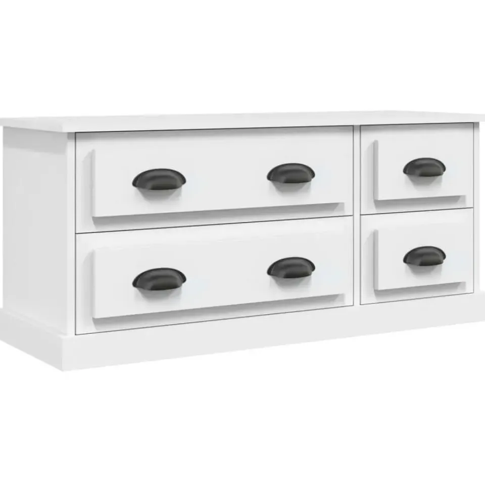 vidaXL - TV-meubel met 4 lades - Wit - Bewerkt hout - 100x35.5x45 cm Clearance