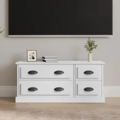 vidaXL - TV-meubel met 4 lades - Wit - Bewerkt hout - 100x35.5x45 cm Clearance