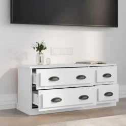 vidaXL - TV-meubel met 4 lades - Wit - Bewerkt hout - 100x35.5x45 cm Clearance