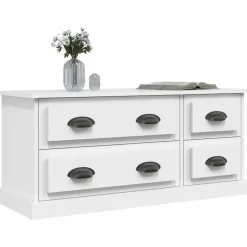 vidaXL - TV-meubel met 4 lades - Wit - Bewerkt hout - 100x35.5x45 cm Clearance