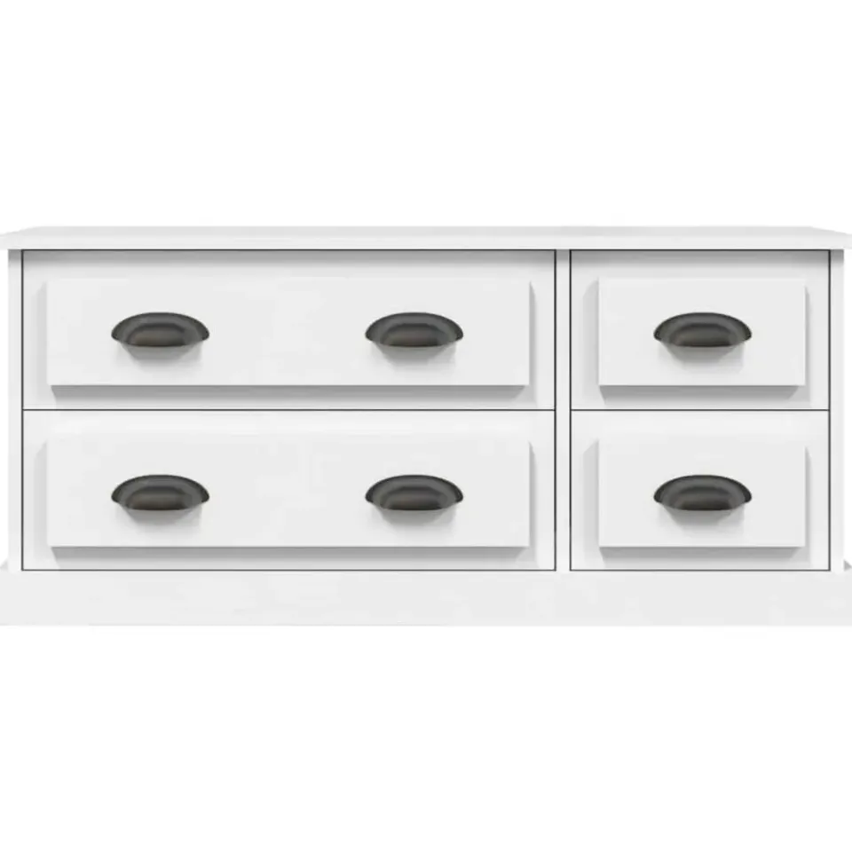 vidaXL - TV-meubel met 4 lades - Wit - Bewerkt hout - 100x35.5x45 cm Clearance