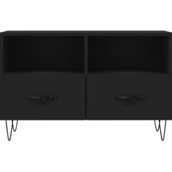 vidaXL - TV-meubel met 2 lades en 2 vakken - Zwart - Hout - 80x36x50 cm Discount