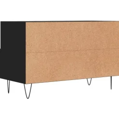 vidaXL - TV-meubel met 2 lades en 2 vakken - Zwart - Hout - 80x36x50 cm Discount