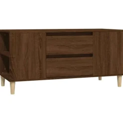 vidaXL - TV-meubel met 2 lades - Bruin eiken - Hout - 102x44.5x50 cm Sale