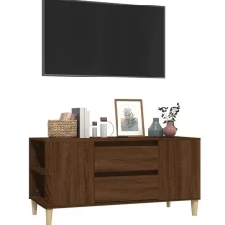 vidaXL - TV-meubel met 2 lades - Bruin eiken - Hout - 102x44.5x50 cm Sale