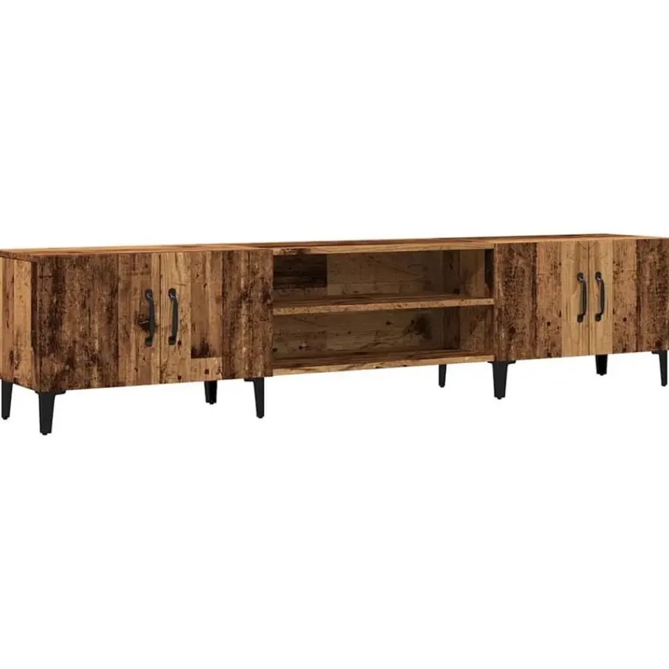 vidaXL - TV-meubel met 2 vakken 4 deuren - Oud hout - 180x31.5x40 cm Outlet